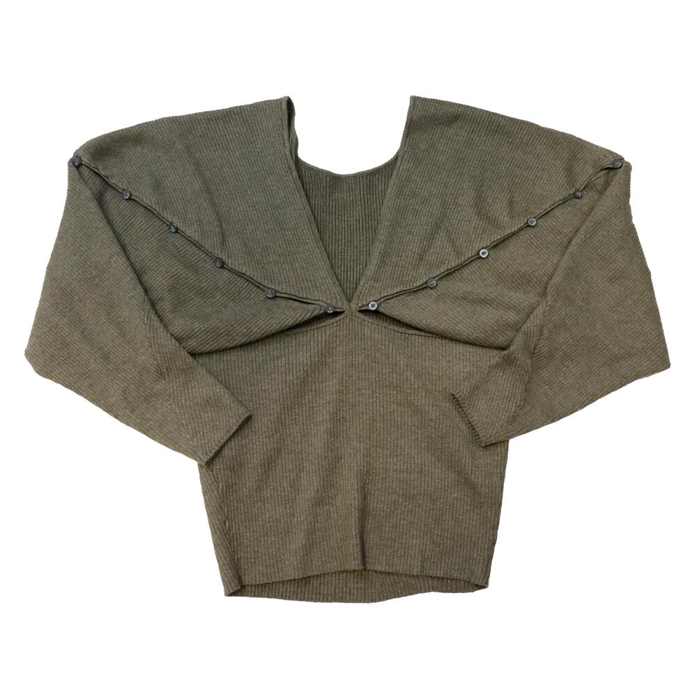 Vintage Phvlo Knit Long Sleeve Top Gray Size 36